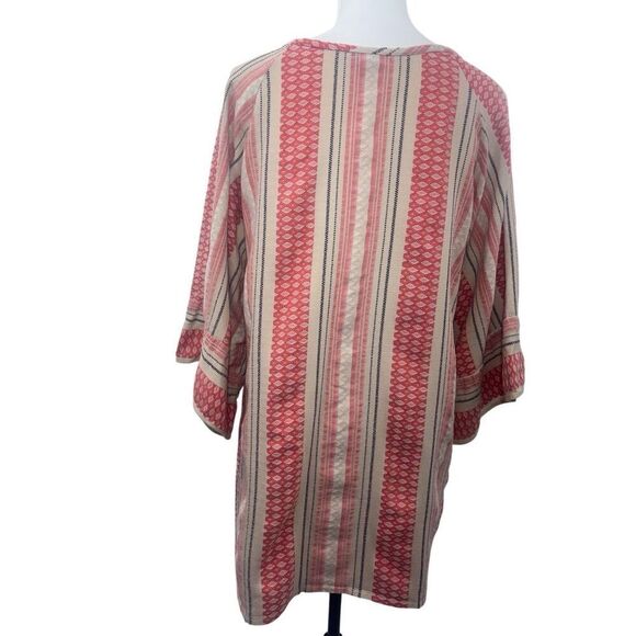 Anthropology  Stark X Small Pink Beige Stripe Cotton Tunic Top made in the USA b - Picture 12 of 16